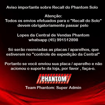 Comunicado Phantom 03/10/2017